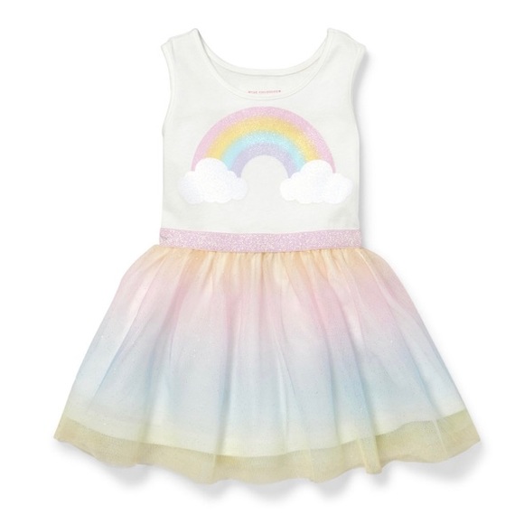 Children’s Place Sleeveless Rainbow Glitter Dress Size 12-18 months